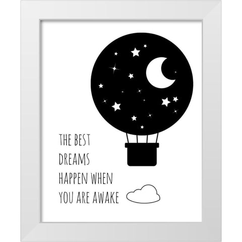 Best Dreams White Modern Wood Framed Art Print by Quach, Anna