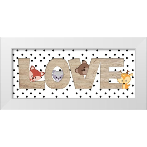 Love White Modern Wood Framed Art Print by Quach, Anna