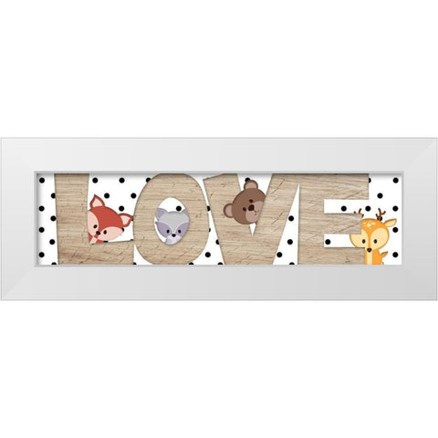 Love White Modern Wood Framed Art Print by Quach, Anna