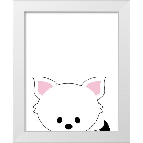 Peek-A-Boo II White Modern Wood Framed Art Print by Quach, Anna