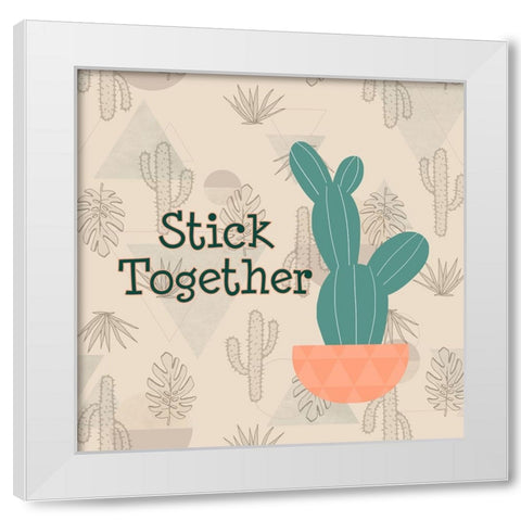 Stick Together White Modern Wood Framed Art Print by Quach, Anna