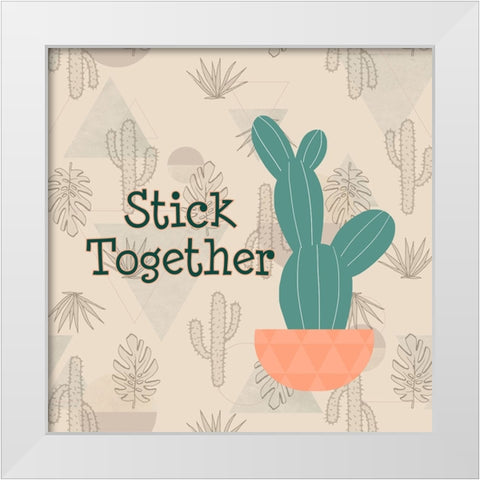 Stick Together White Modern Wood Framed Art Print by Quach, Anna