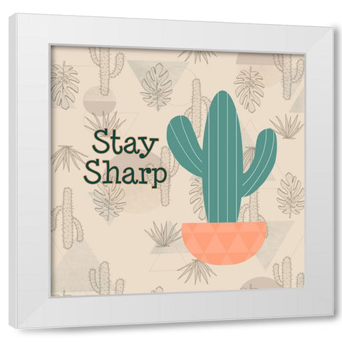 Stay Sharp White Modern Wood Framed Art Print by Quach, Anna