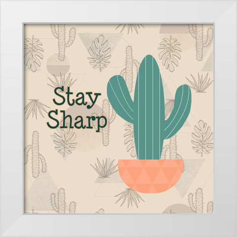 Stay Sharp White Modern Wood Framed Art Print by Quach, Anna