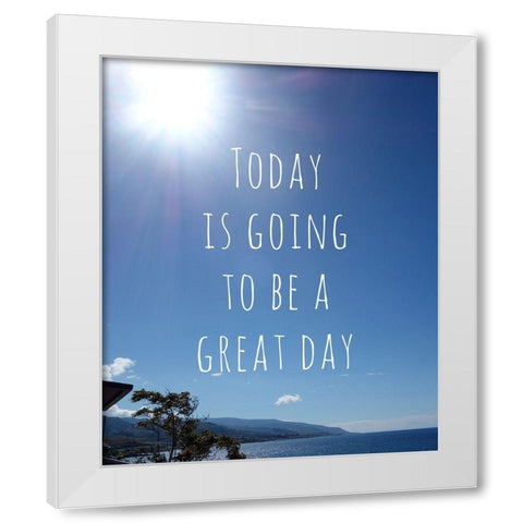Great Day White Modern Wood Framed Art Print by Quach, Anna