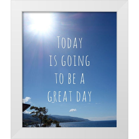 Great Day White Modern Wood Framed Art Print by Quach, Anna