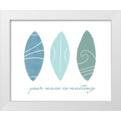Your Wave White Modern Wood Framed Art Print by Quach, Anna