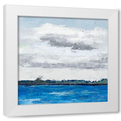 Cloudy Shores White Modern Wood Framed Art Print by Green, Jenny