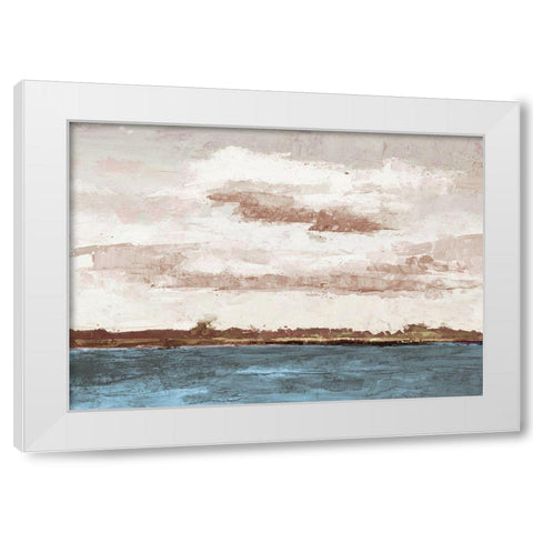 Cloudy Shores and Pink Skies White Modern Wood Framed Art Print by Green, Jenny