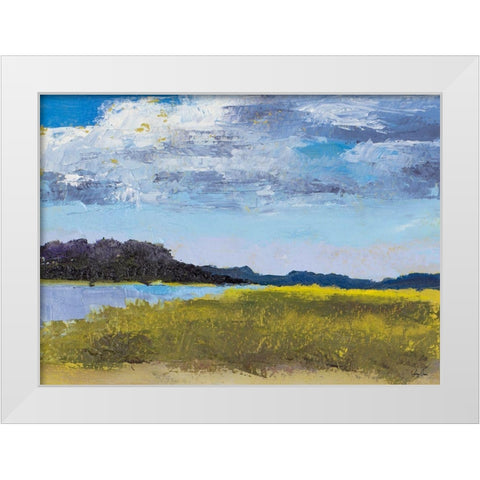 Blue Skies White Modern Wood Framed Art Print by Green, Jenny