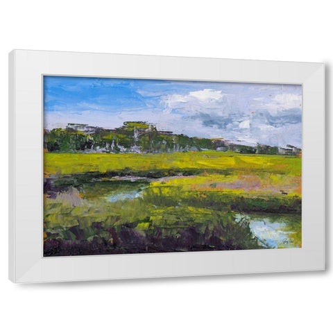 Meadow White Modern Wood Framed Art Print by Green, Jenny
