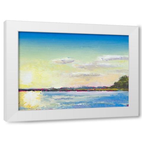 Sun on the Water White Modern Wood Framed Art Print by Green, Jenny