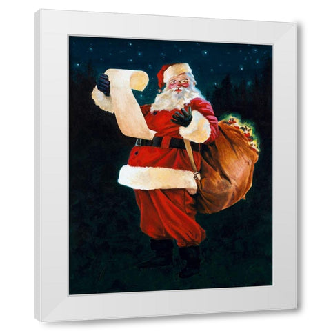 Jolly Old Saint Nick White Modern Wood Framed Art Print by Green, Jenny