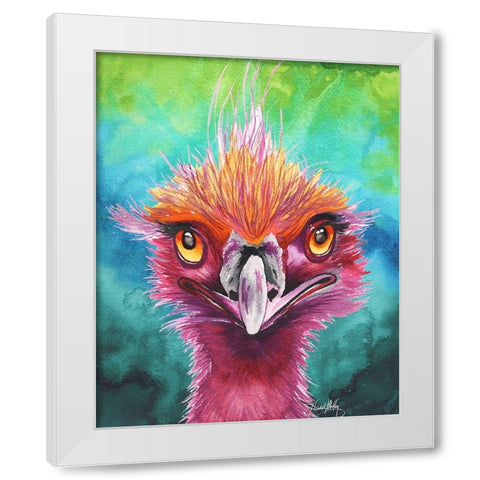 Emus Of A Feather White Modern Wood Framed Art Print by Medley, Elizabeth