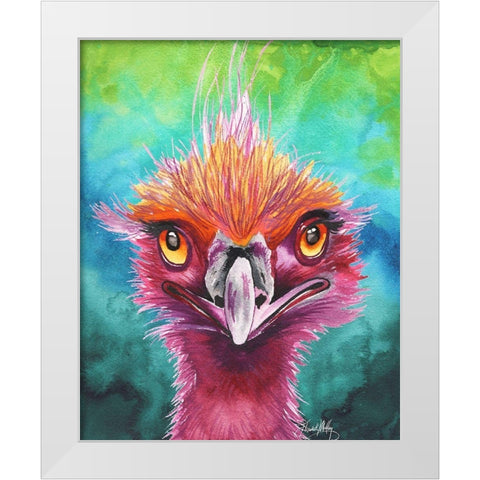 Emus Of A Feather White Modern Wood Framed Art Print by Medley, Elizabeth