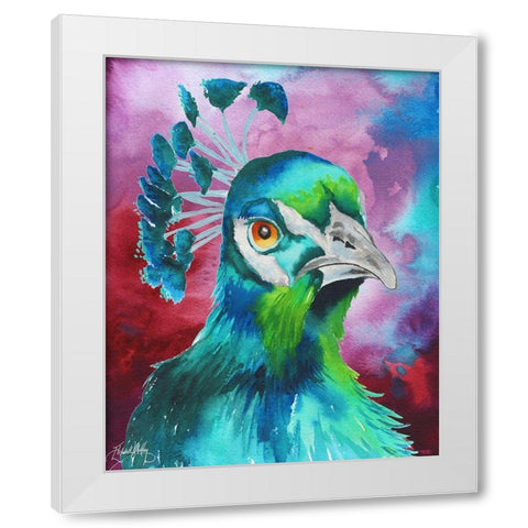 Peacocks of a Feather White Modern Wood Framed Art Print by Medley, Elizabeth