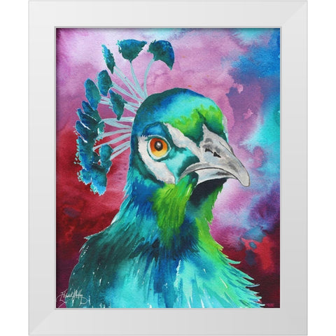 Peacocks of a Feather White Modern Wood Framed Art Print by Medley, Elizabeth