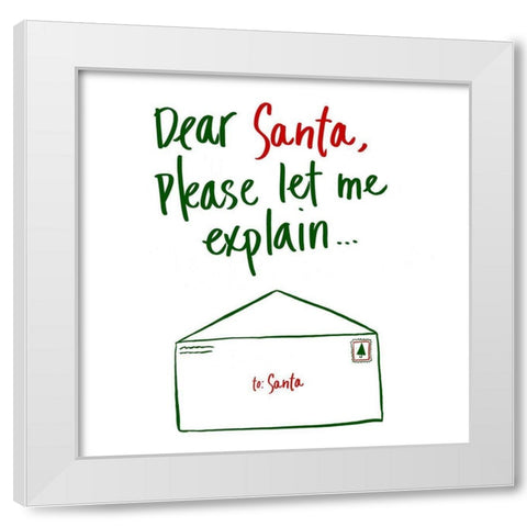 Dear Santa White Modern Wood Framed Art Print by SD Graphics Studio