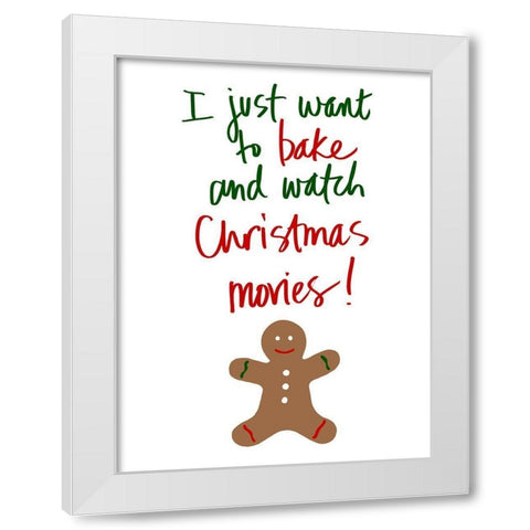 Holiday Baked Goods White Modern Wood Framed Art Print by SD Graphics Studio