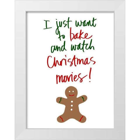 Holiday Baked Goods White Modern Wood Framed Art Print by SD Graphics Studio