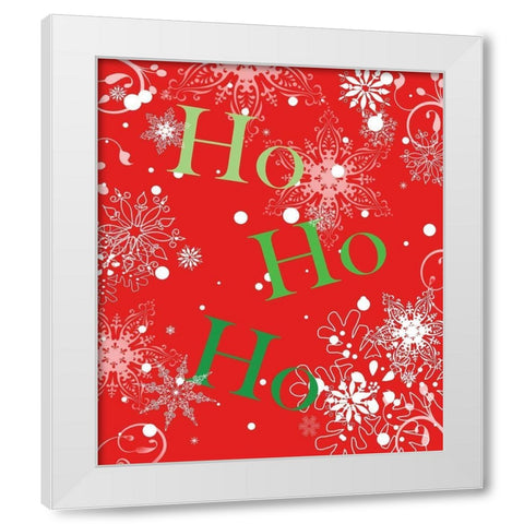 Ho Ho Ho (Red) White Modern Wood Framed Art Print by Quach, Anna