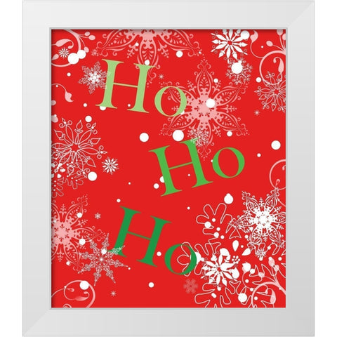 Ho Ho Ho (Red) White Modern Wood Framed Art Print by Quach, Anna