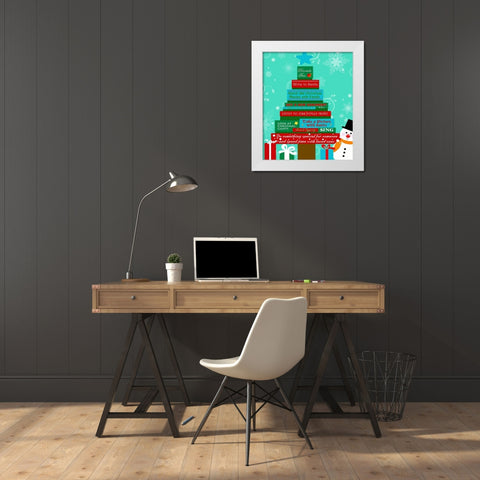 Christmas Tales White Modern Wood Framed Art Print by Quach, Anna