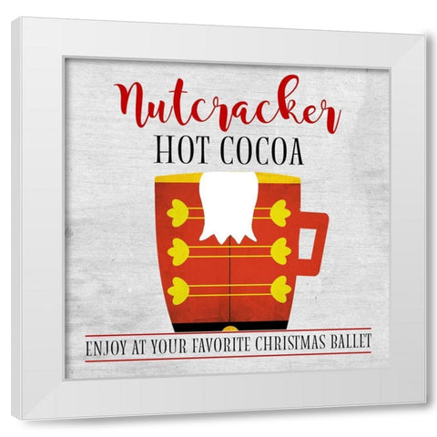 Nutcracker Hot Cocoa White Modern Wood Framed Art Print by Quach, Anna