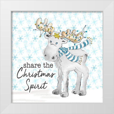 Blue Whimsical Christmas II White Modern Wood Framed Art Print by Pinto, Patricia