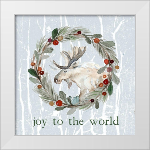 Joy To The World White Modern Wood Framed Art Print by Loreth, Lanie