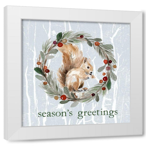 Seasons Greetings White Modern Wood Framed Art Print by Loreth, Lanie