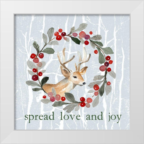 Spread Love and Joy White Modern Wood Framed Art Print by Loreth, Lanie