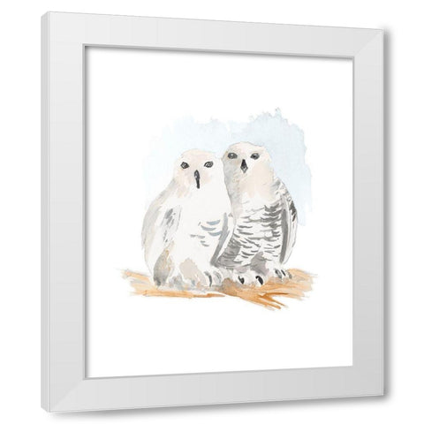 Snowy Owls White Modern Wood Framed Art Print by Loreth, Lanie