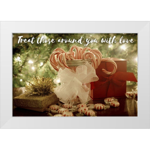 Treat Those with Holiday Love White Modern Wood Framed Art Print by Wilson, Kali