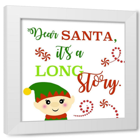 Dear Santa White Modern Wood Framed Art Print by Quach, Anna
