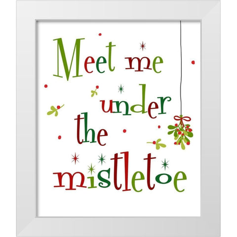 Meet Me Under the Mistletoe White Modern Wood Framed Art Print by Quach, Anna