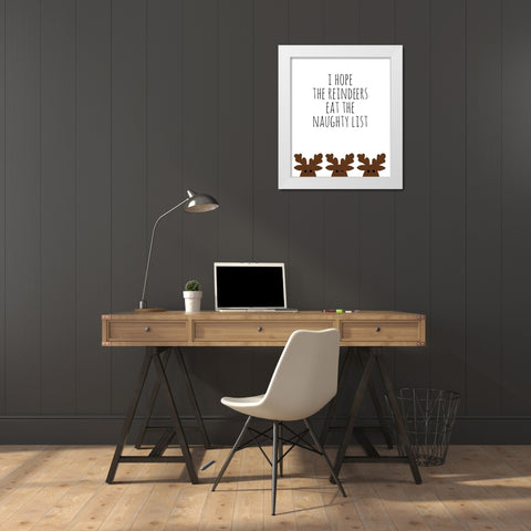 Naughty List White Modern Wood Framed Art Print by Quach, Anna