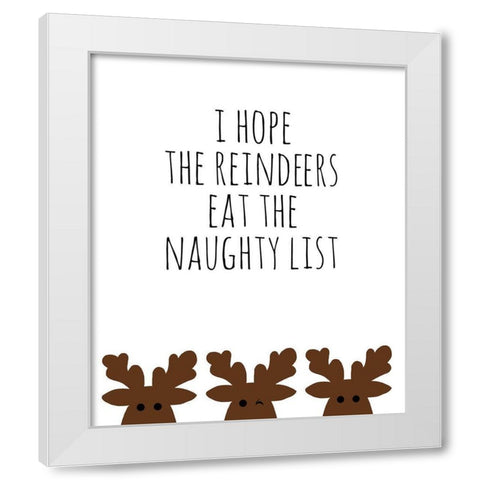 Naughty List White Modern Wood Framed Art Print by Quach, Anna