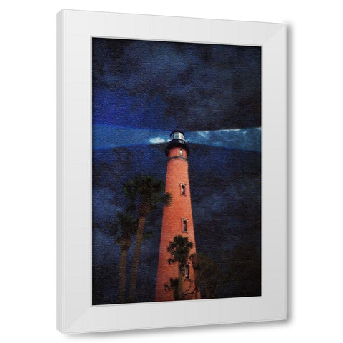 Lighthouse Nights White Modern Wood Framed Art Print by Wilson, Kali