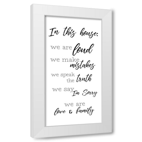We Are Family White Modern Wood Framed Art Print by Quach, Anna