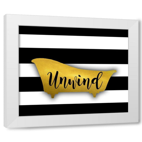 Unwind Bath White Modern Wood Framed Art Print by Quach, Anna