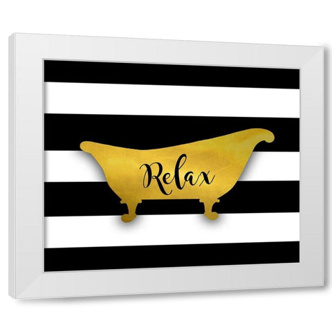 Relax Bath White Modern Wood Framed Art Print by Quach, Anna