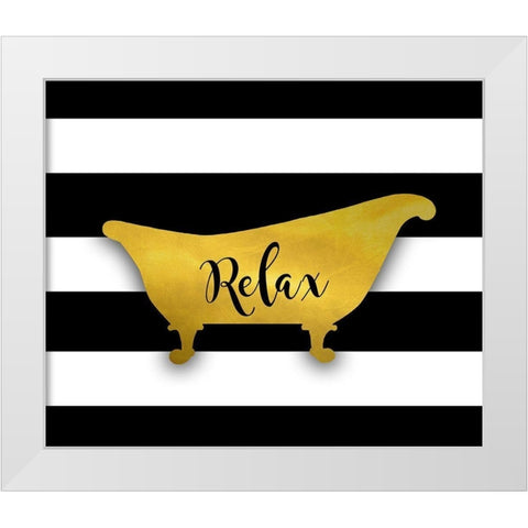 Relax Bath White Modern Wood Framed Art Print by Quach, Anna