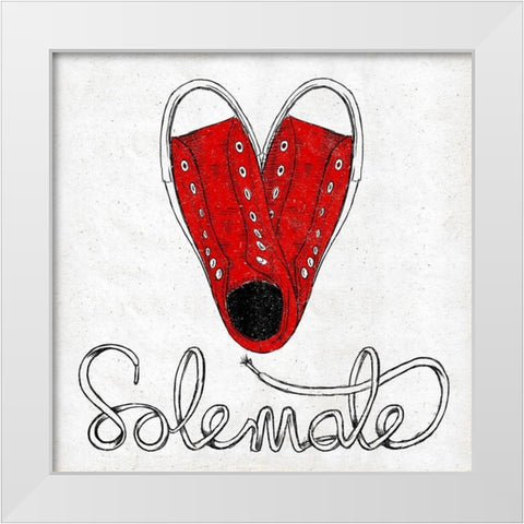 Sole Mate White Modern Wood Framed Art Print by SD Graphics Studio
