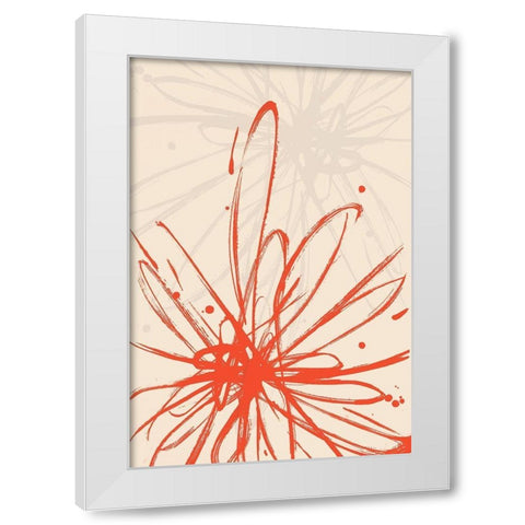 Mandarin Burst I White Modern Wood Framed Art Print by Hewitt, L.