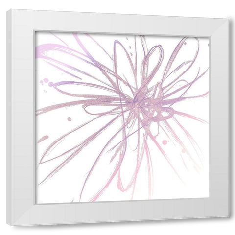 Pink Burst I White Modern Wood Framed Art Print by Hewitt, L.