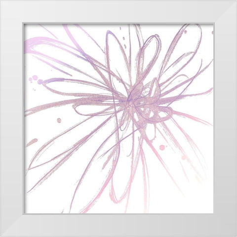 Pink Burst I White Modern Wood Framed Art Print by Hewitt, L.