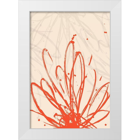 Mandarin Burst II White Modern Wood Framed Art Print by Hewitt, L.