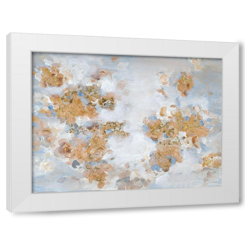 Golden Lights White Modern Wood Framed Art Print by Hewitt, L.