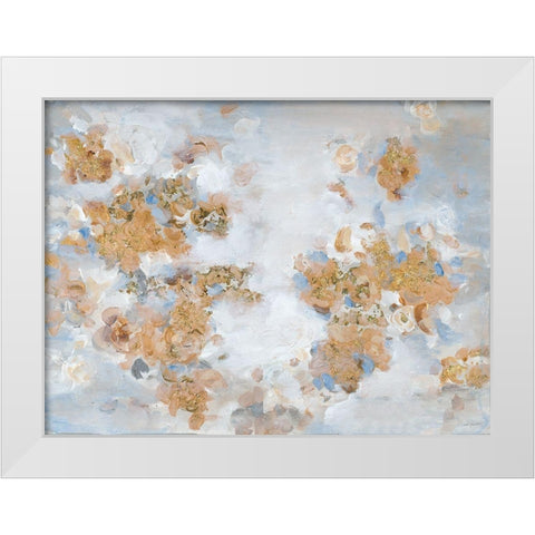 Golden Lights White Modern Wood Framed Art Print by Hewitt, L.